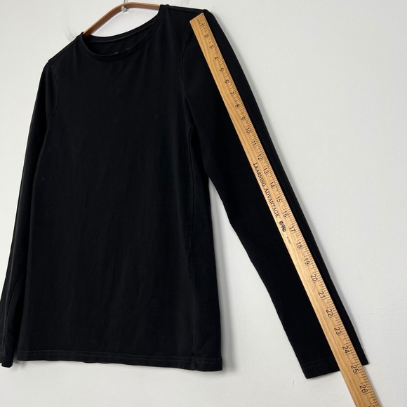 Pact Black Organic Cotton Long Sleeve Crew Neck T Shirt Women Size Medium - Picture 5 of 6